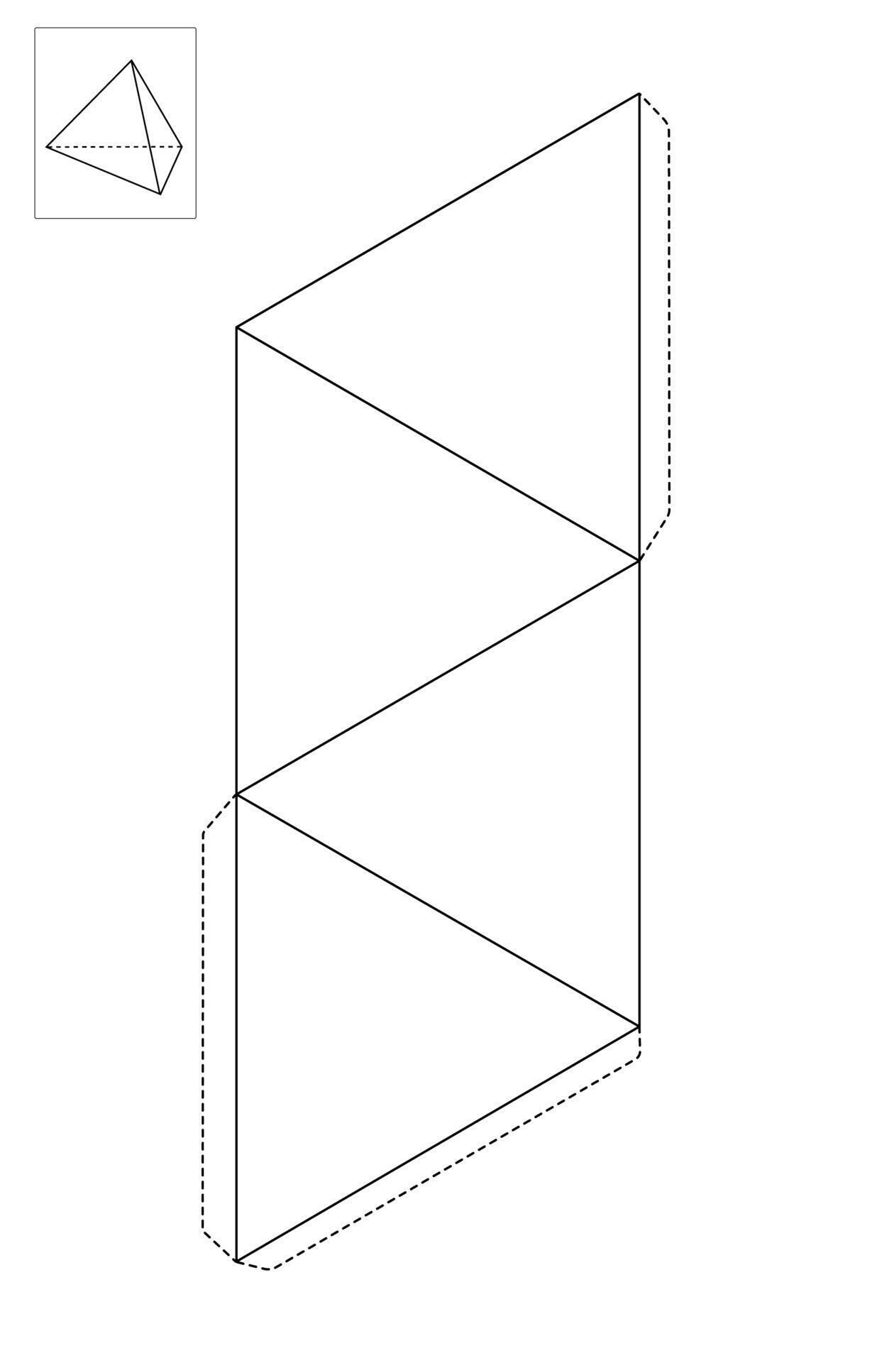 Triangular pyramid. Display box Packaging Template. outline die cut ...