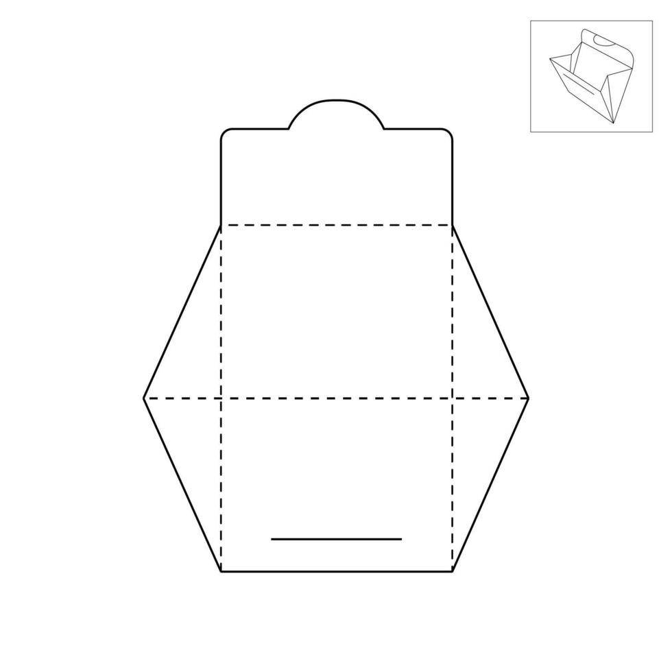envelope 3D template. outline Packaging Printable. paper box model. vector