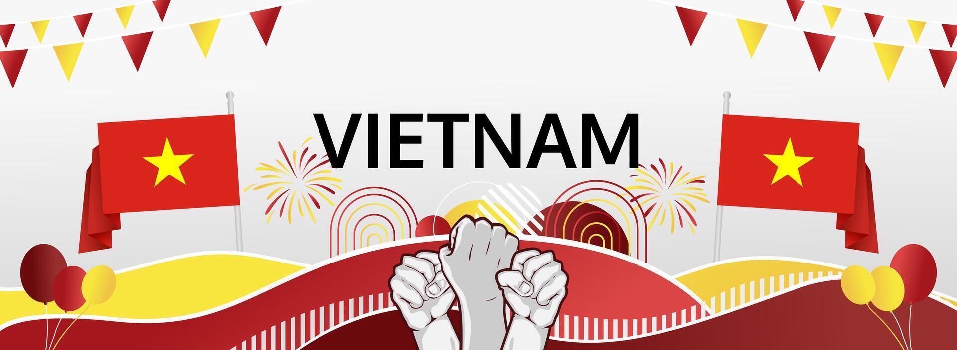 Vietnam National Day falls on September 2nd. Unique banner to honor this historic event. vector