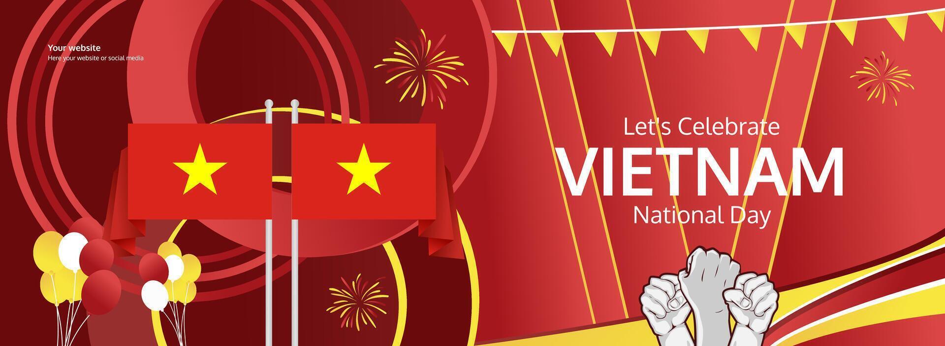 Inspiring banner for Vietnam Independence Day on September 2nd. Celebrate with pride. vector