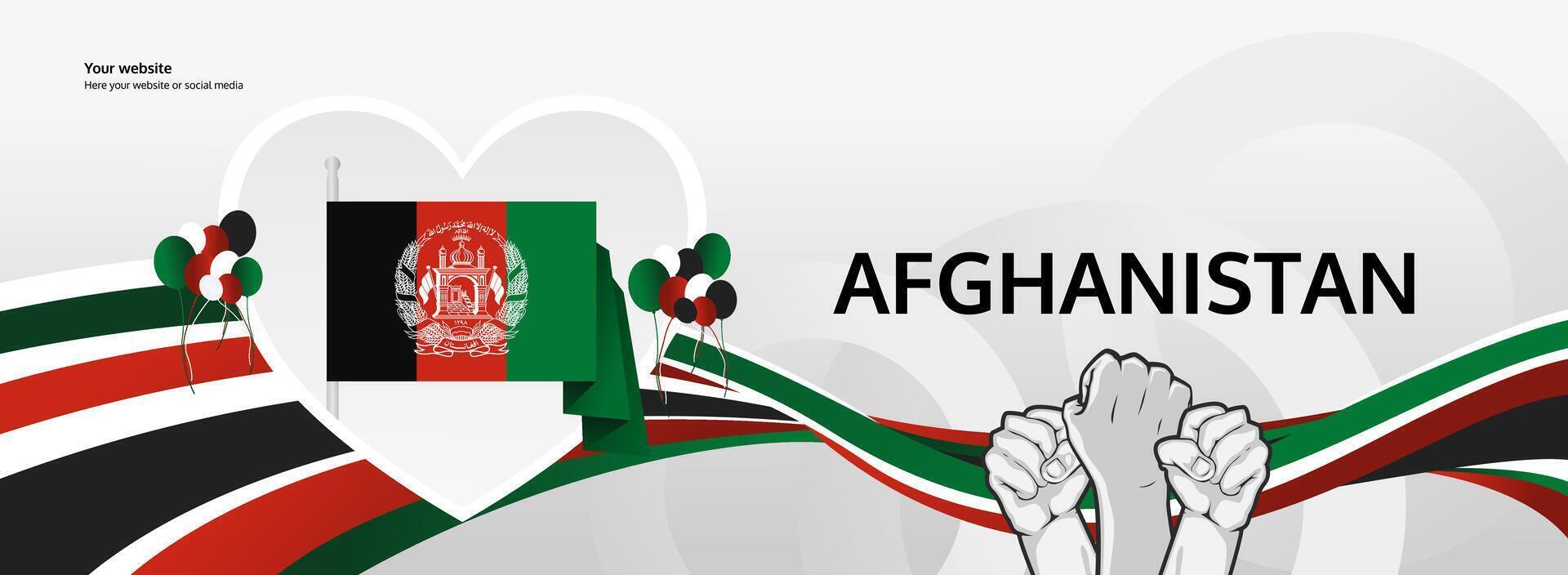 National Unity. Vibrant template highlighting flag and fist, perfect for August 19th national holiday posters. Happy Independence Day of Afghanistan. vector