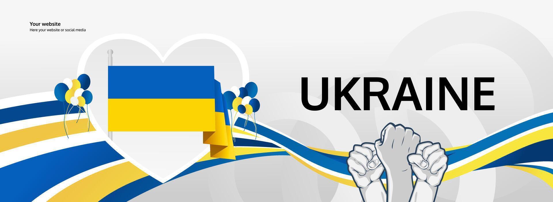 Honor the National Day of Ukraine with a powerful banner design, displaying patriotism and strength. vector