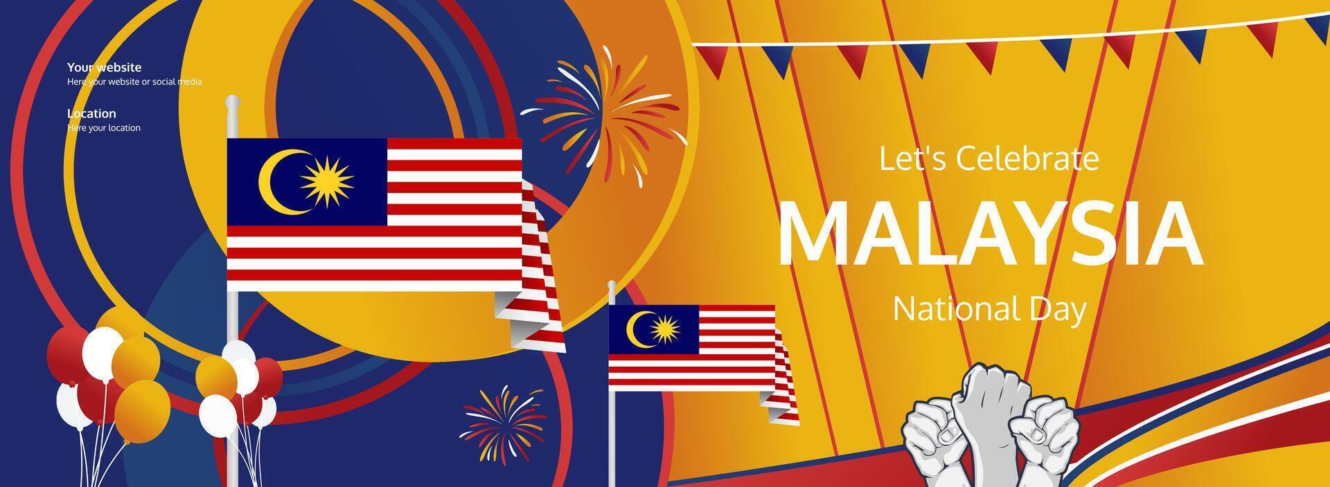 Malaysia Independence Day celebration with sleek and colorful poster design for 31st August. vector