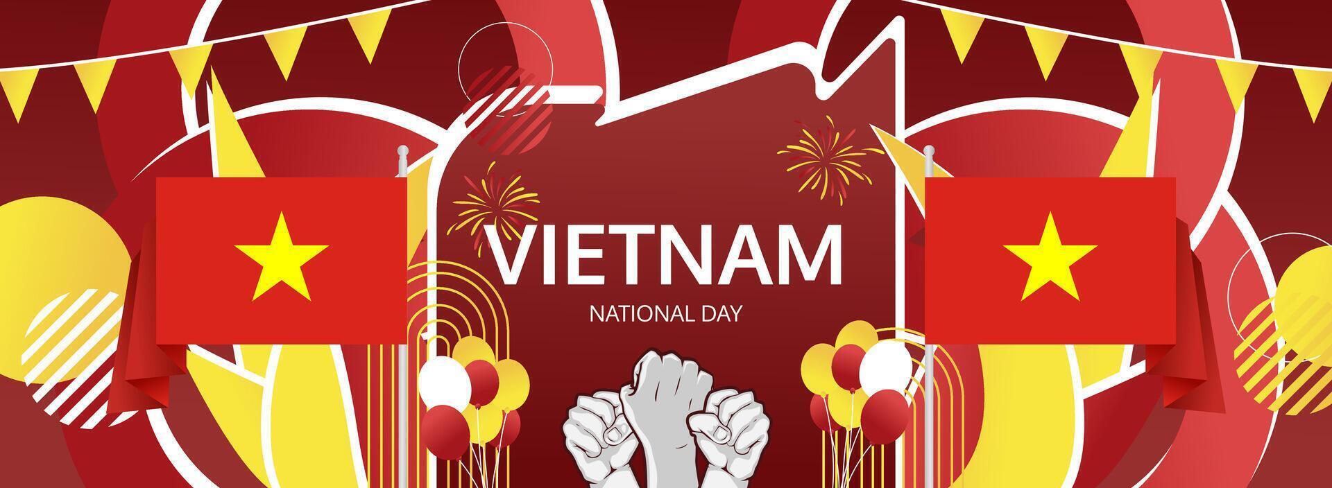 September 2nd is Vietnam National Day. Design banner for commemorate this special occasion. vector