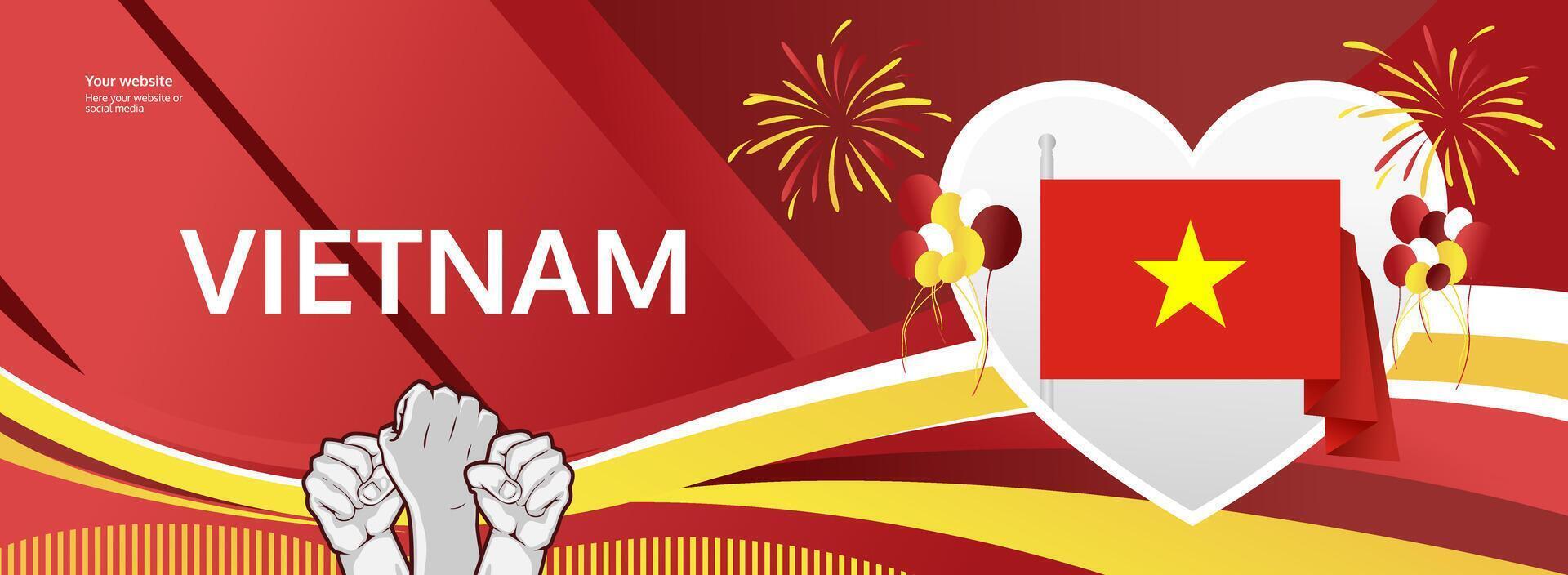 Celebrate Vietnam freedom with an artistic banner for National Day on September 2nd. vector
