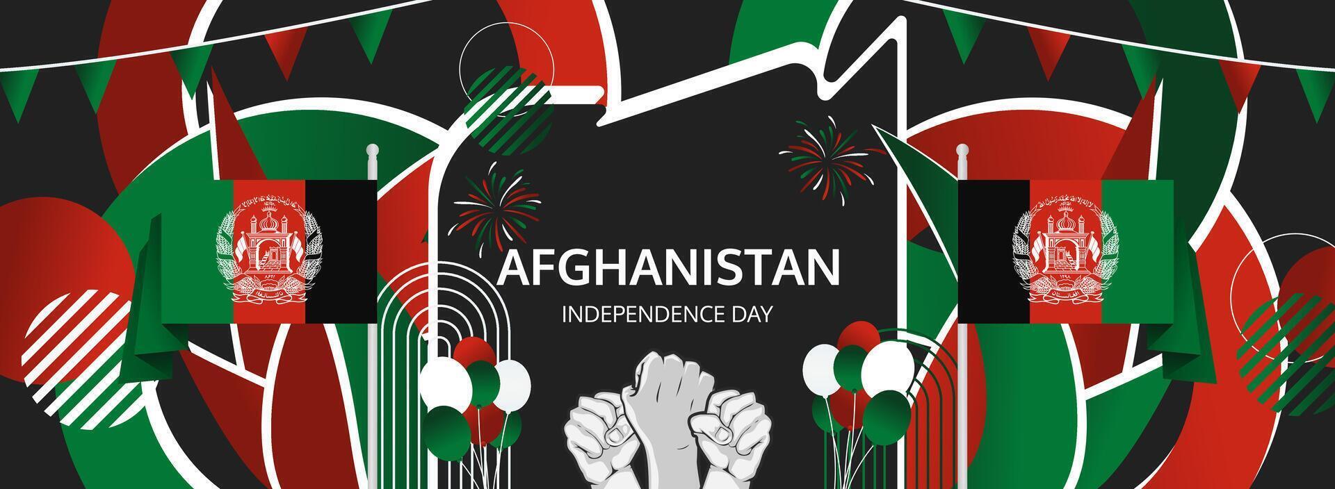 Pride of Afghanistan. Vibrant template highlighting flag and fist, ideal for national holiday posters. vector