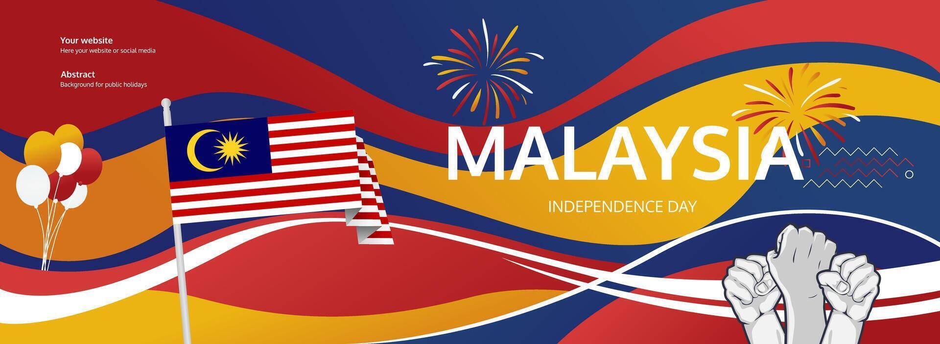 Malaysia Independence Day creative modern banner templates for a memorable National Day celebration. vector