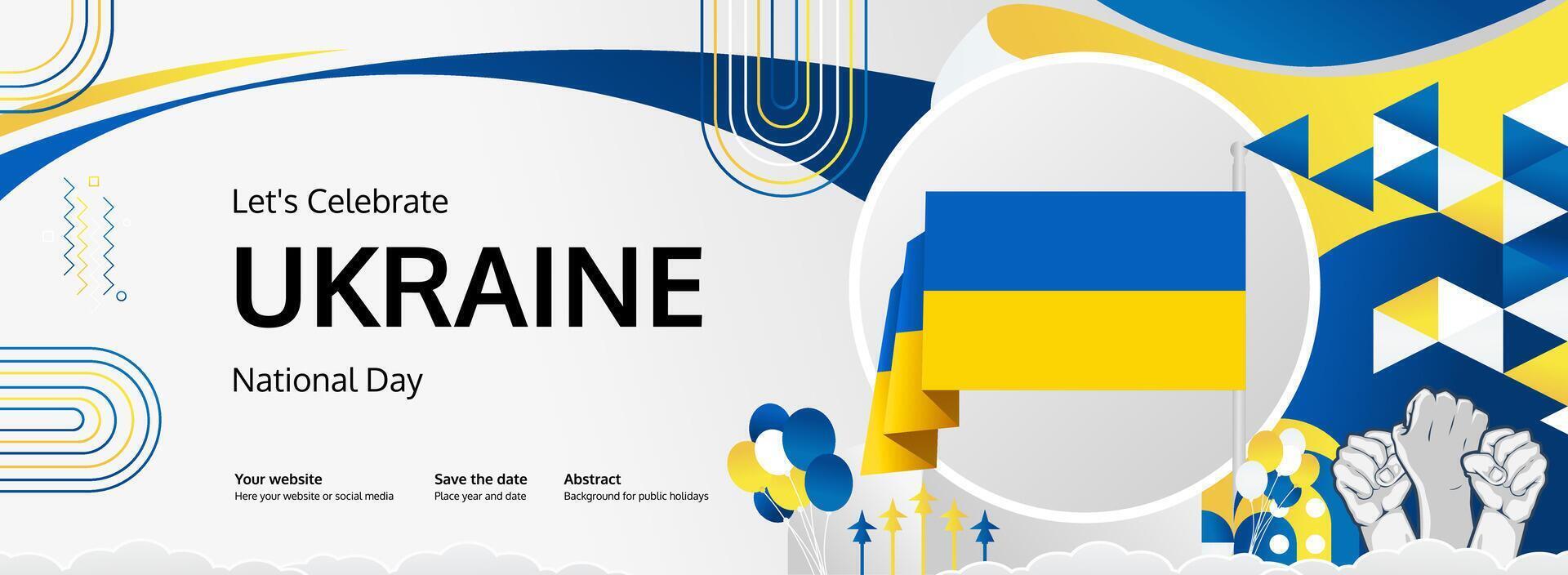 Ukraine Independence Day concept with pride and national flag in bold and impactful layout. vector