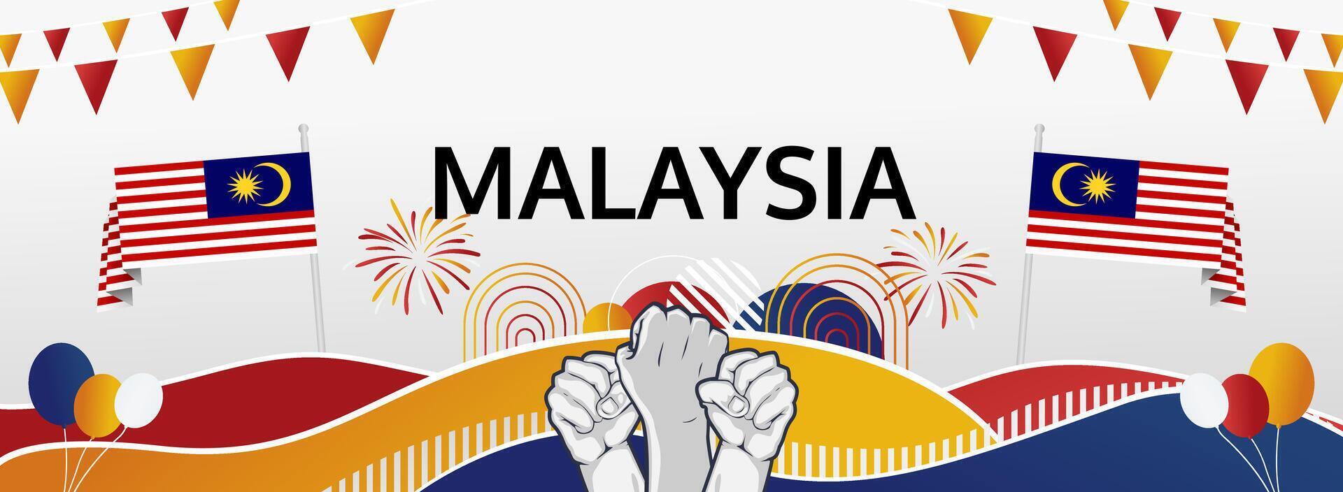 Celebrate the independence of Malaysia with an innovative and fresh design for the National Day banner on 31 August. vector