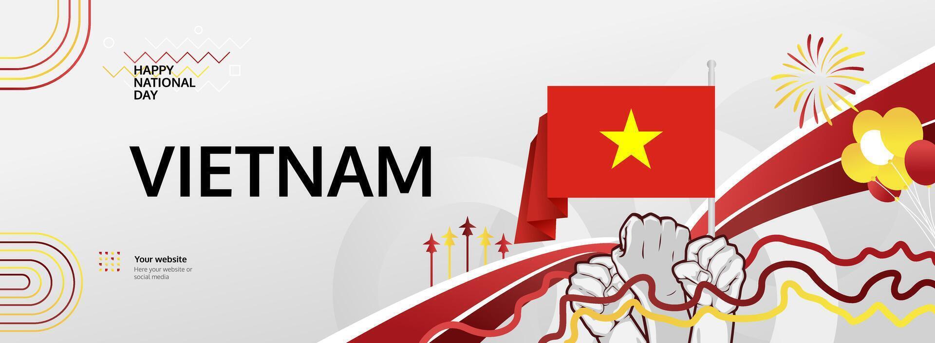Vietnam National Day. Unique banner to celebrate independence on September 2nd. vector