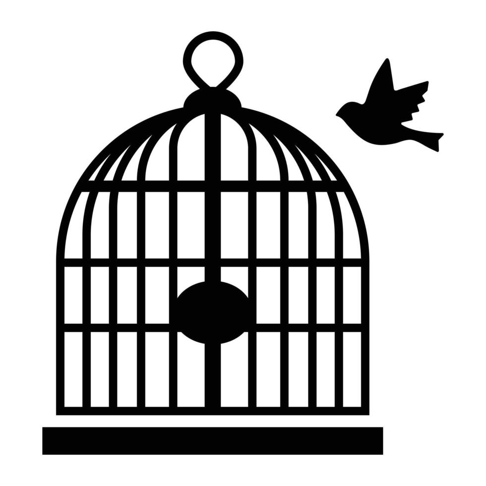 Simple Birdcage Silhouette for Graphic Design vector