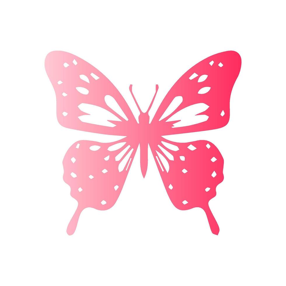 Pink butterfly icon vector