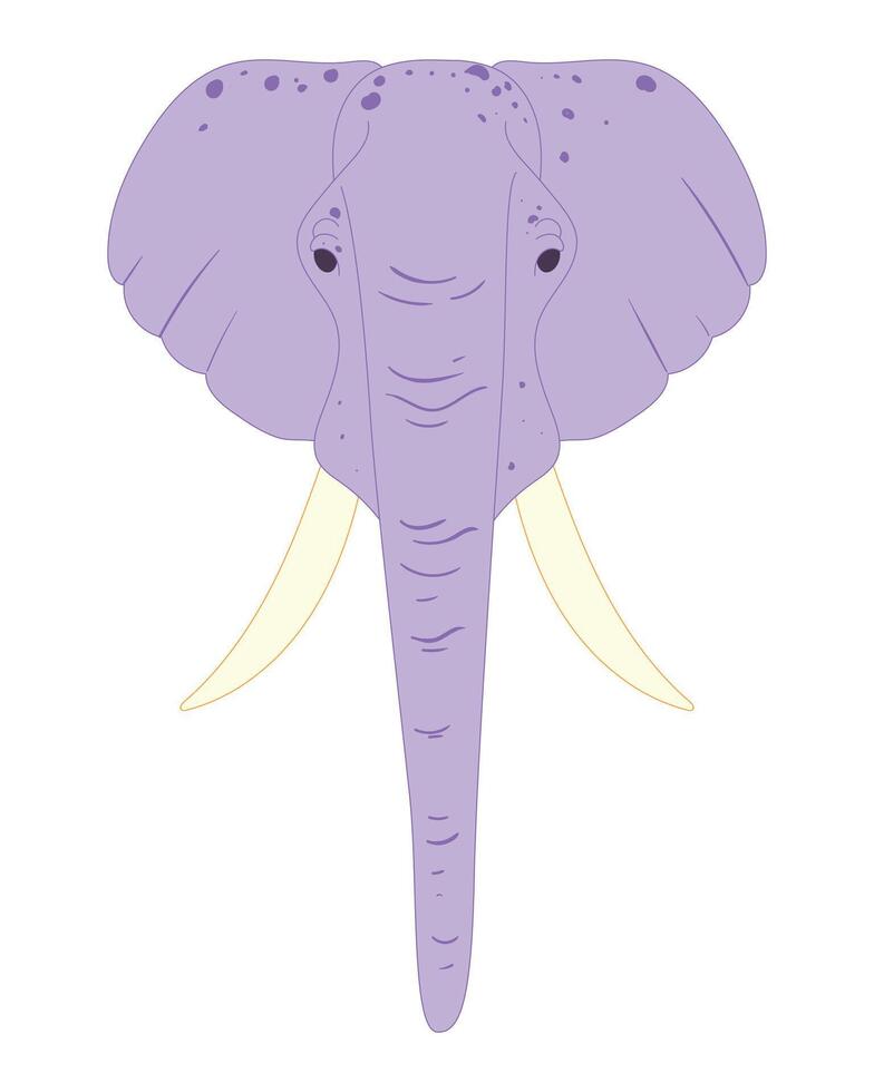 Cute elephant head illustration, perfect for kids, animal-themed designs, educational, and playful art vector