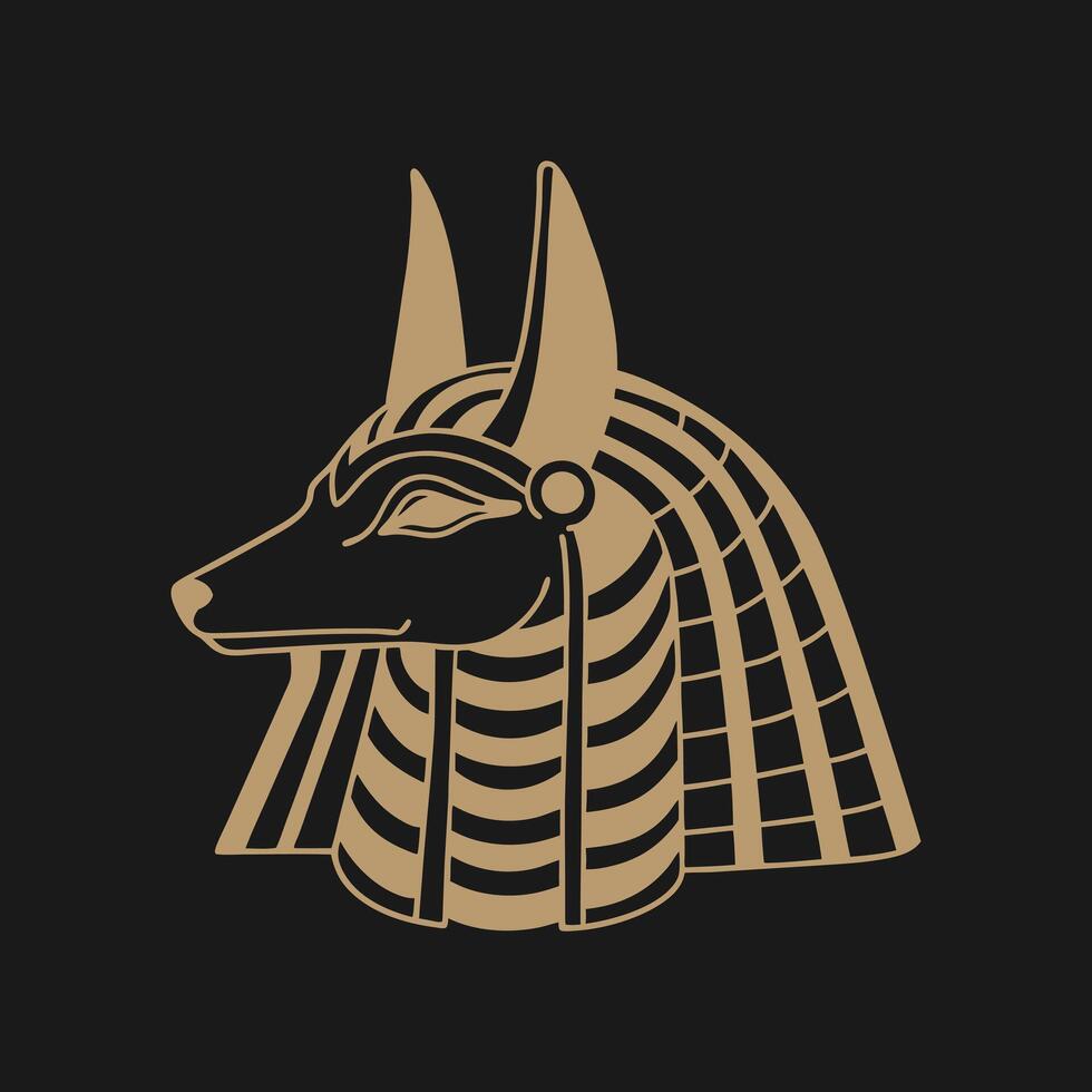 Ancient Egyptian god Anubis. Deity with a dogs head. God of death. vector