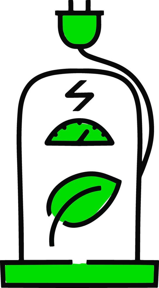 Green Gas station icon isolated. Eco Gasoline Petrol clipart vector