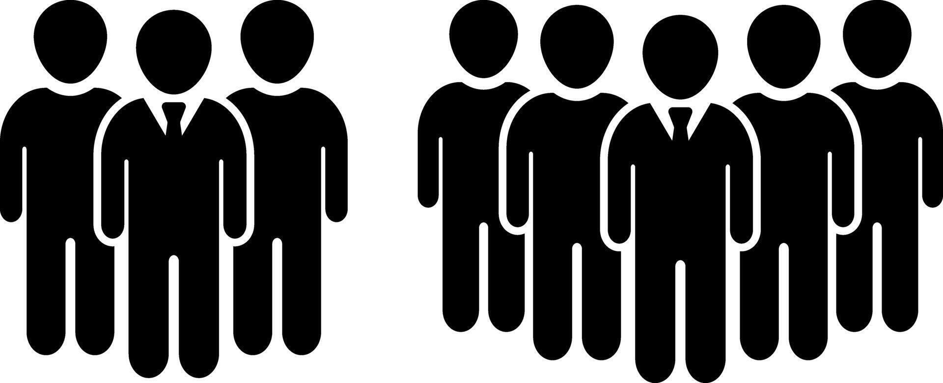 Stencil team set icon People clipart vector