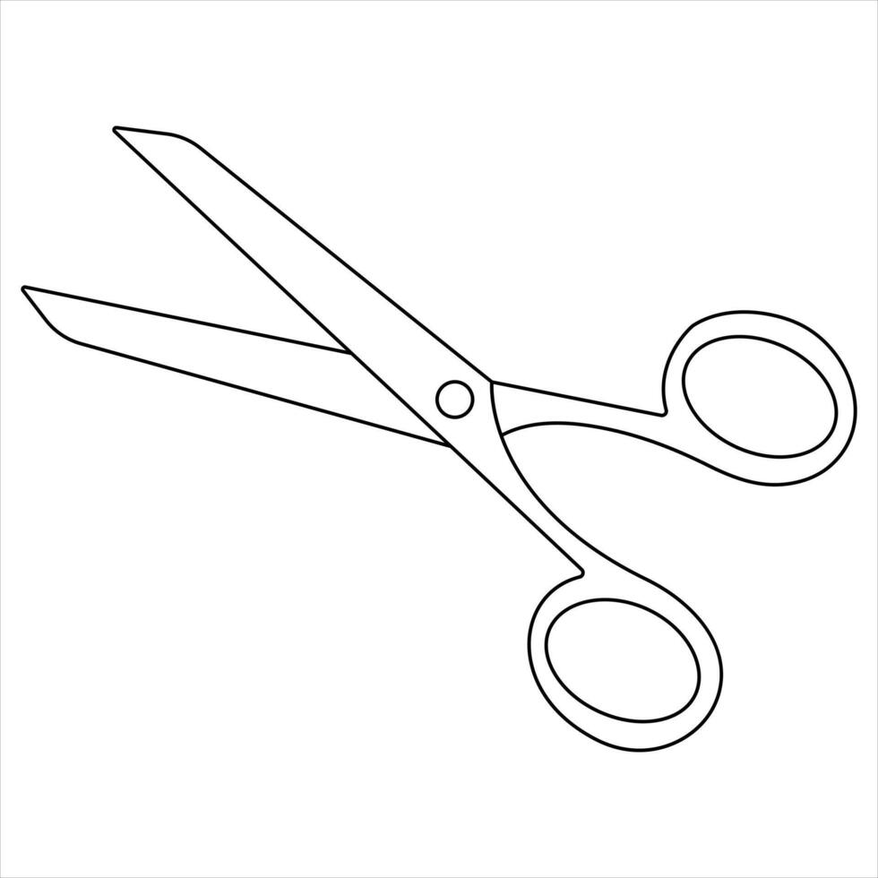 Single line continuous drawing of Scissors simple Scissors line art illustration vector