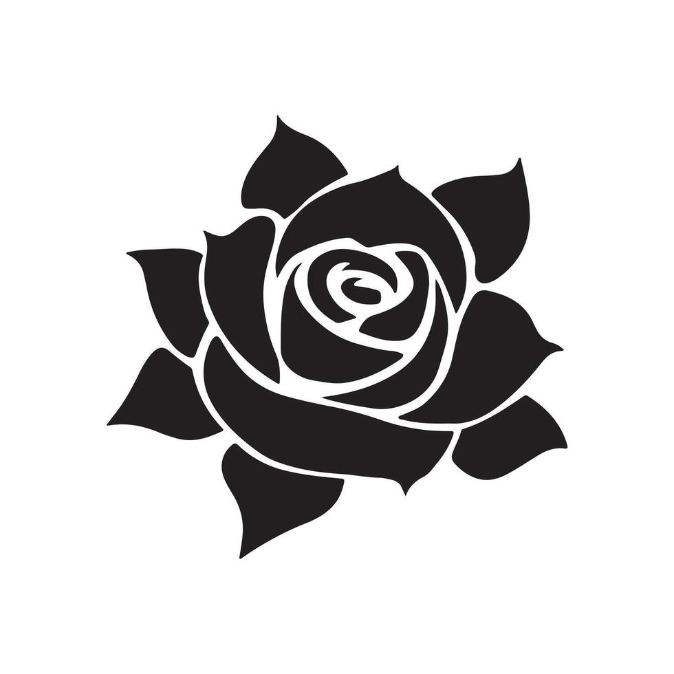 rose icon silhouette illustration and design vector