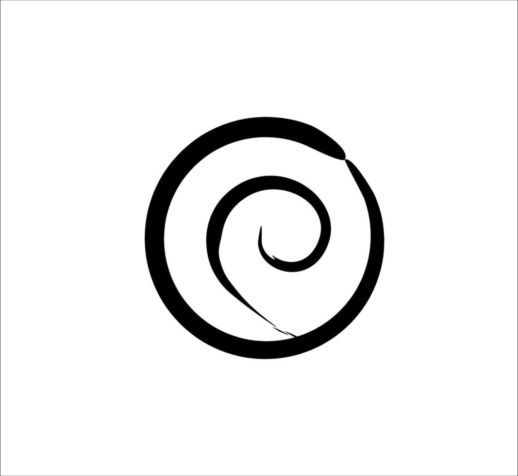 Spiral uzumaki japanese clan symbol. Abstract Spiral Design with Brushstrokes. vector