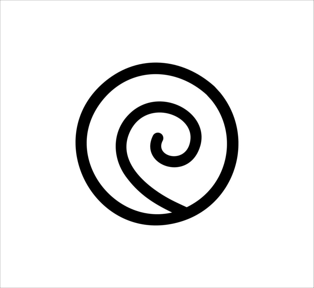 Spiral uzumaki japanese clan symbol. black spiral design against a white background. vector
