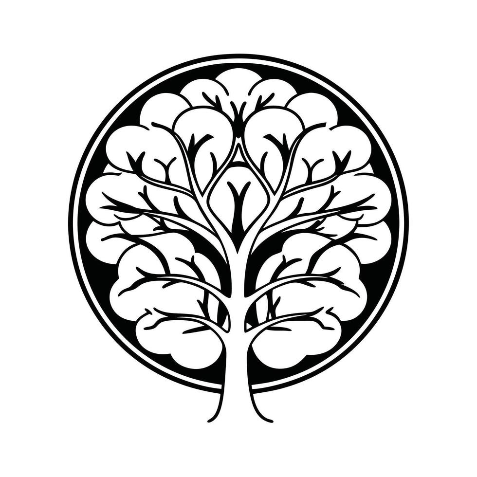 a tree with a tree in the middle of it vector