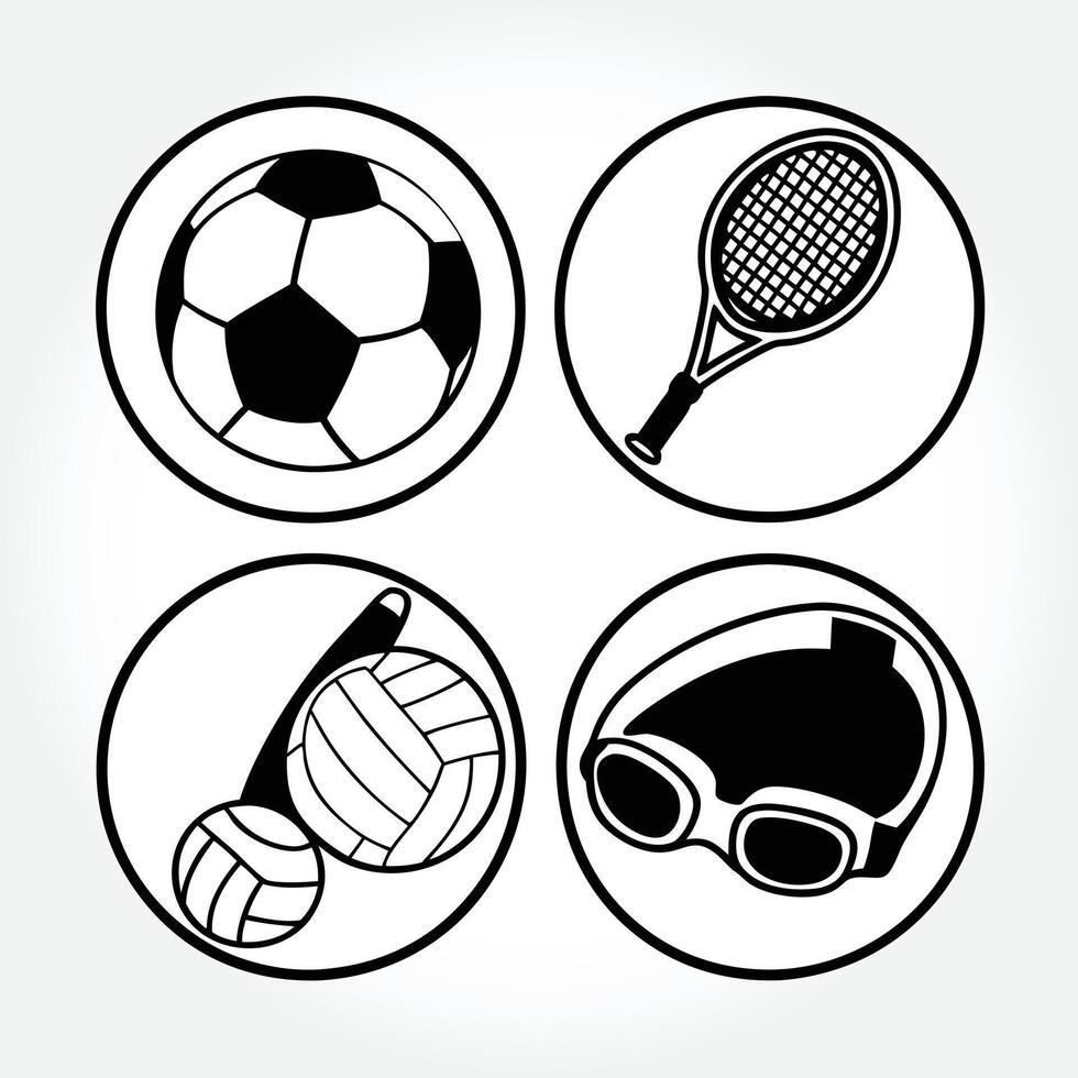a black and white image of tennis balls and a net with a tennis racket. vector