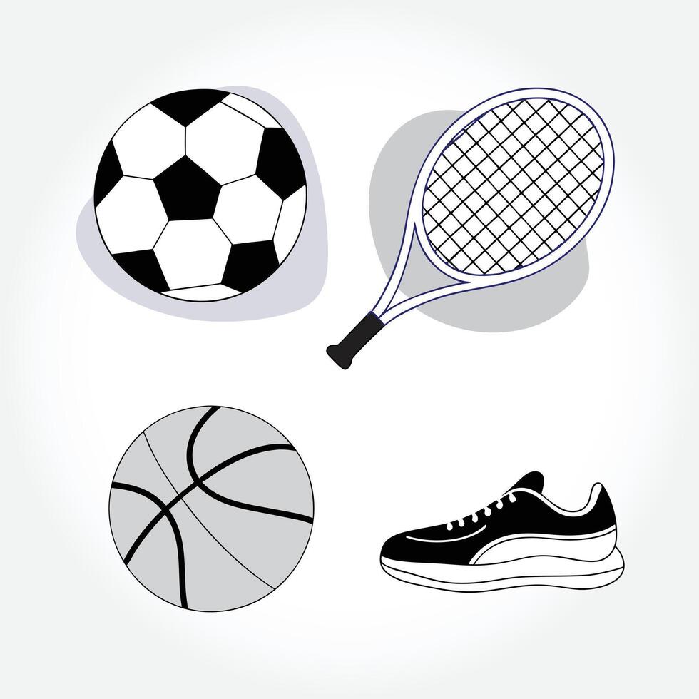 a tennis racket with a ball and a ball in the middle. vector