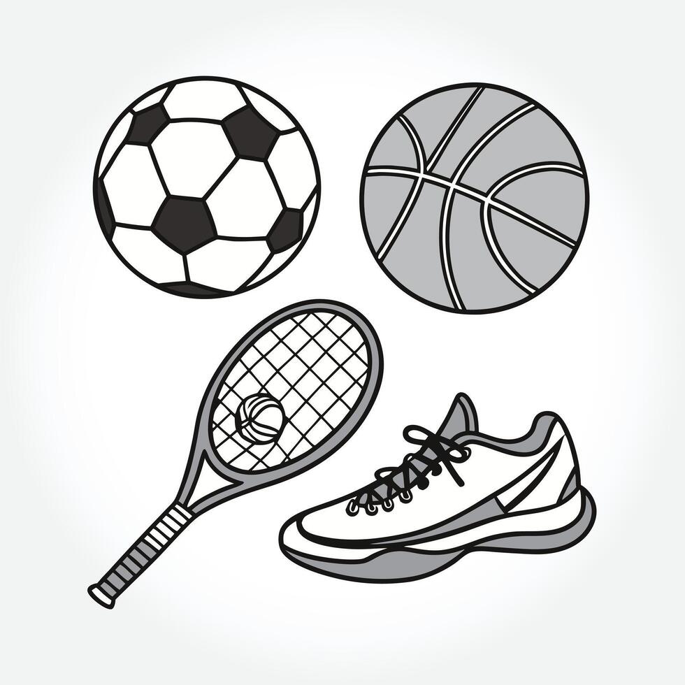 a tennis racket and ball with a basketball on it. vector