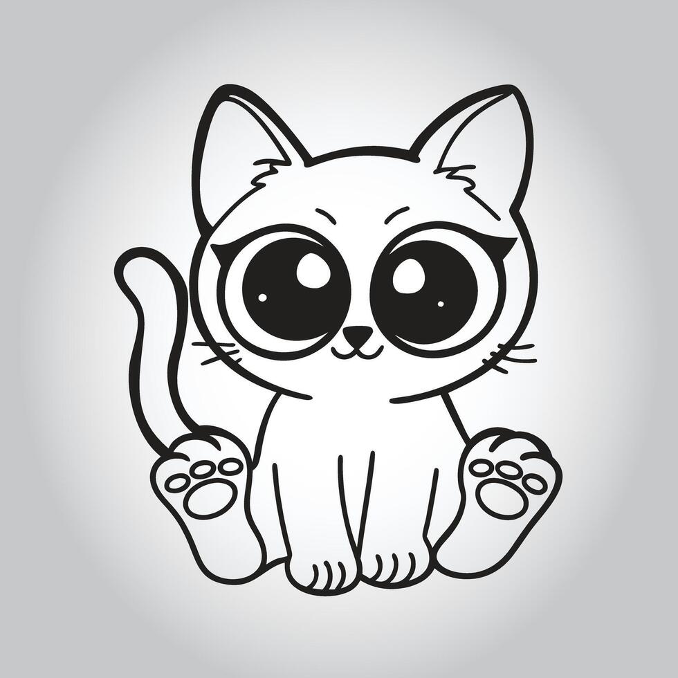 a drawing of a cat with a banana on it vector