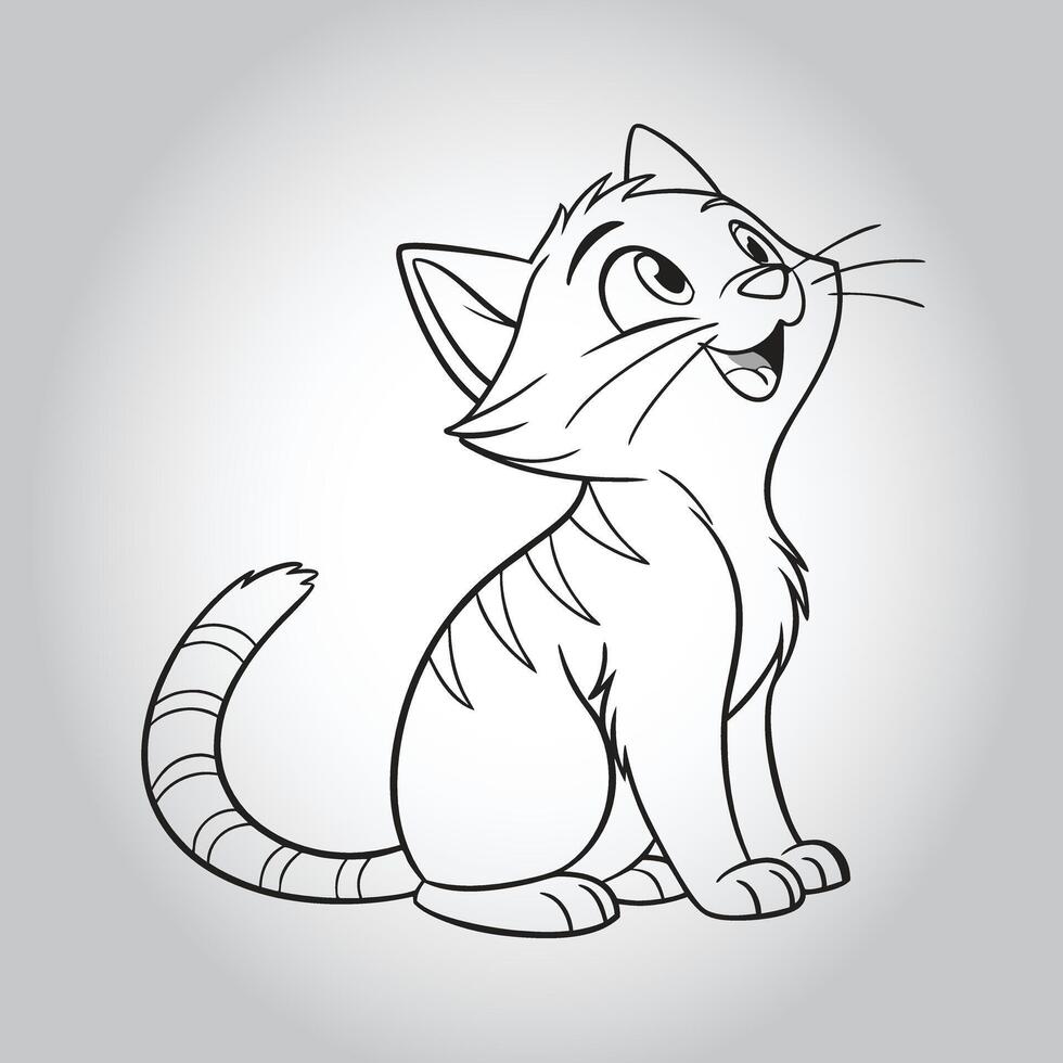 a drawing of a cat that has the word the name on it. vector