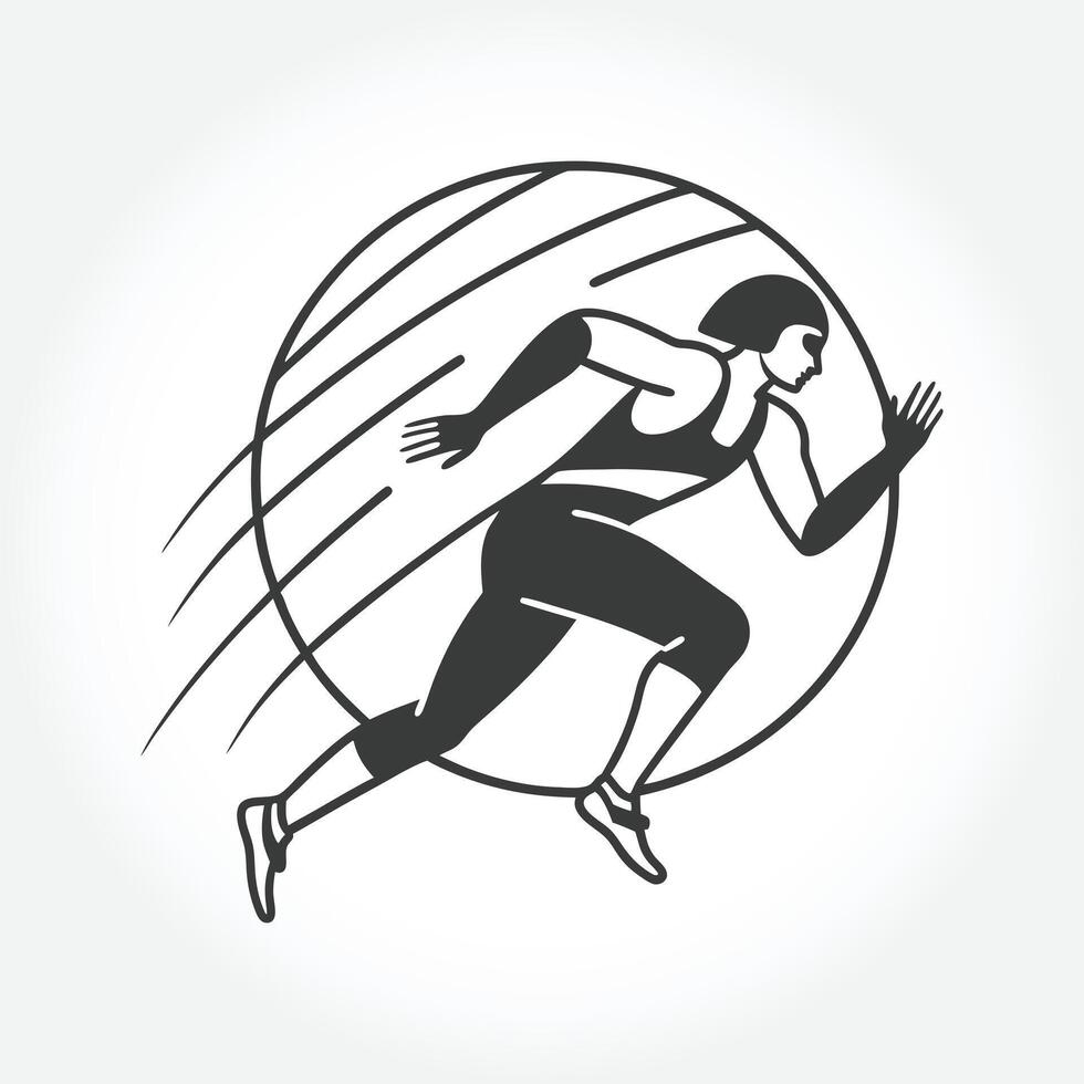 a graphic of a man running with a ball and a picture of a man running. vector