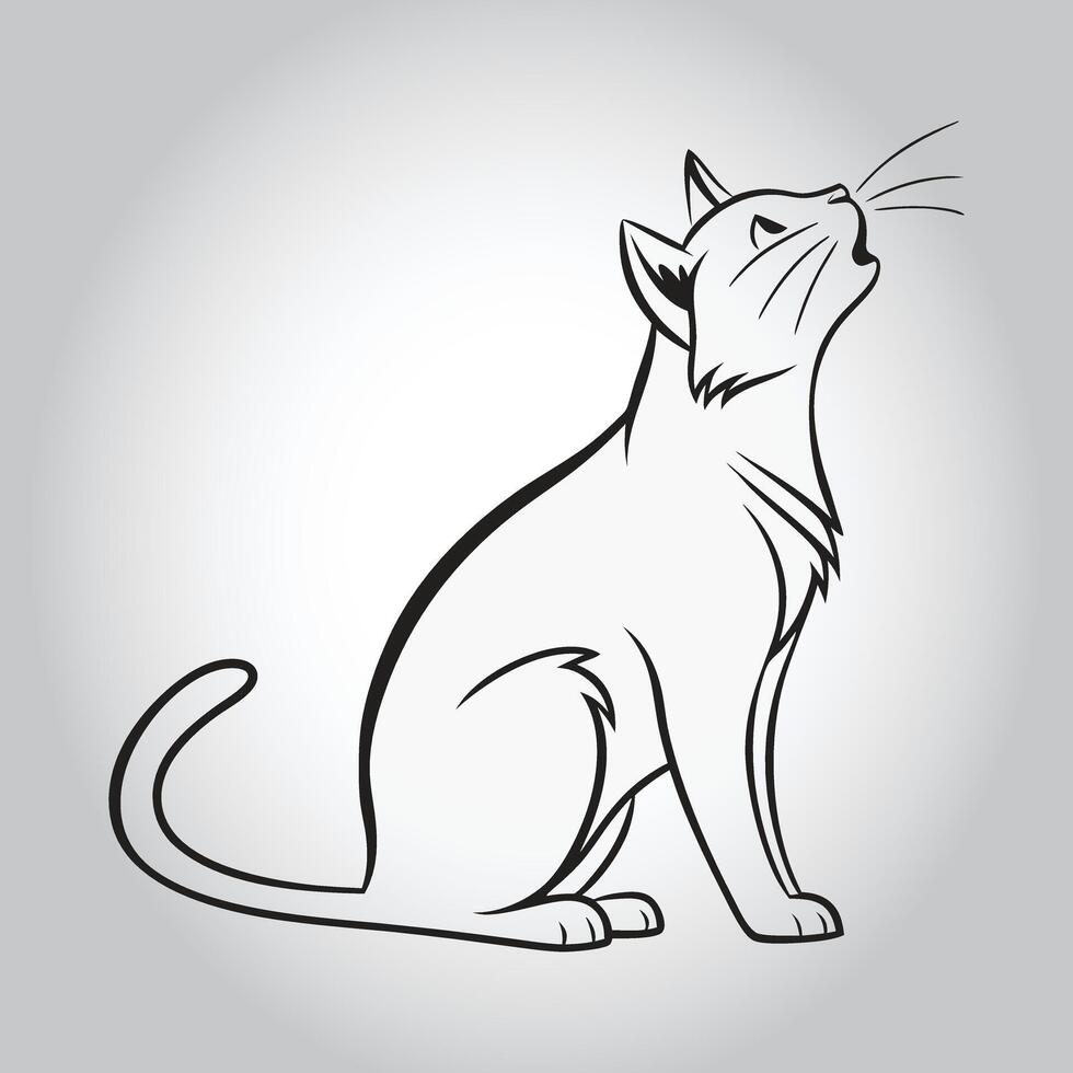 a drawing of a cat that has the word quot cat quot on it vector