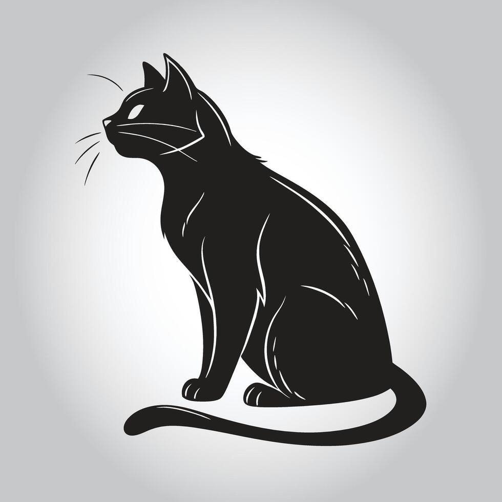 a black cat with a white background that says ' the word quot quot vector