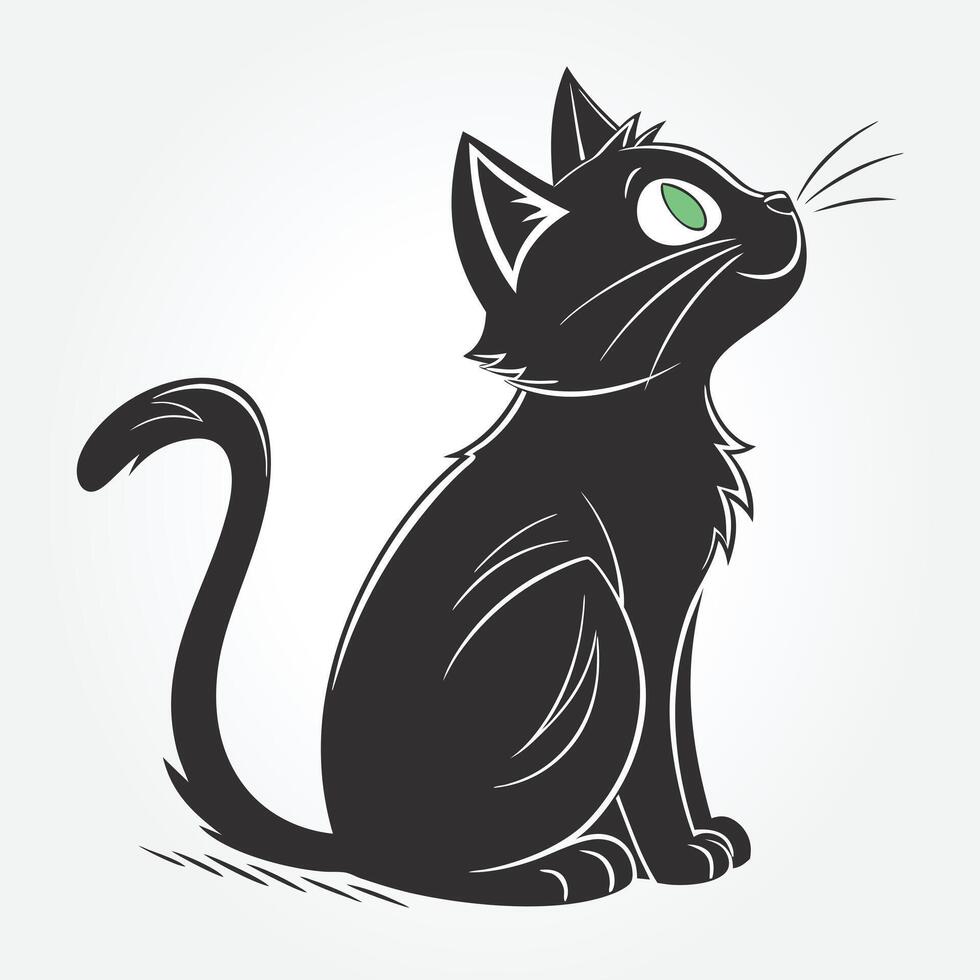 a black cat with green eyes and a black cat with green eyes vector