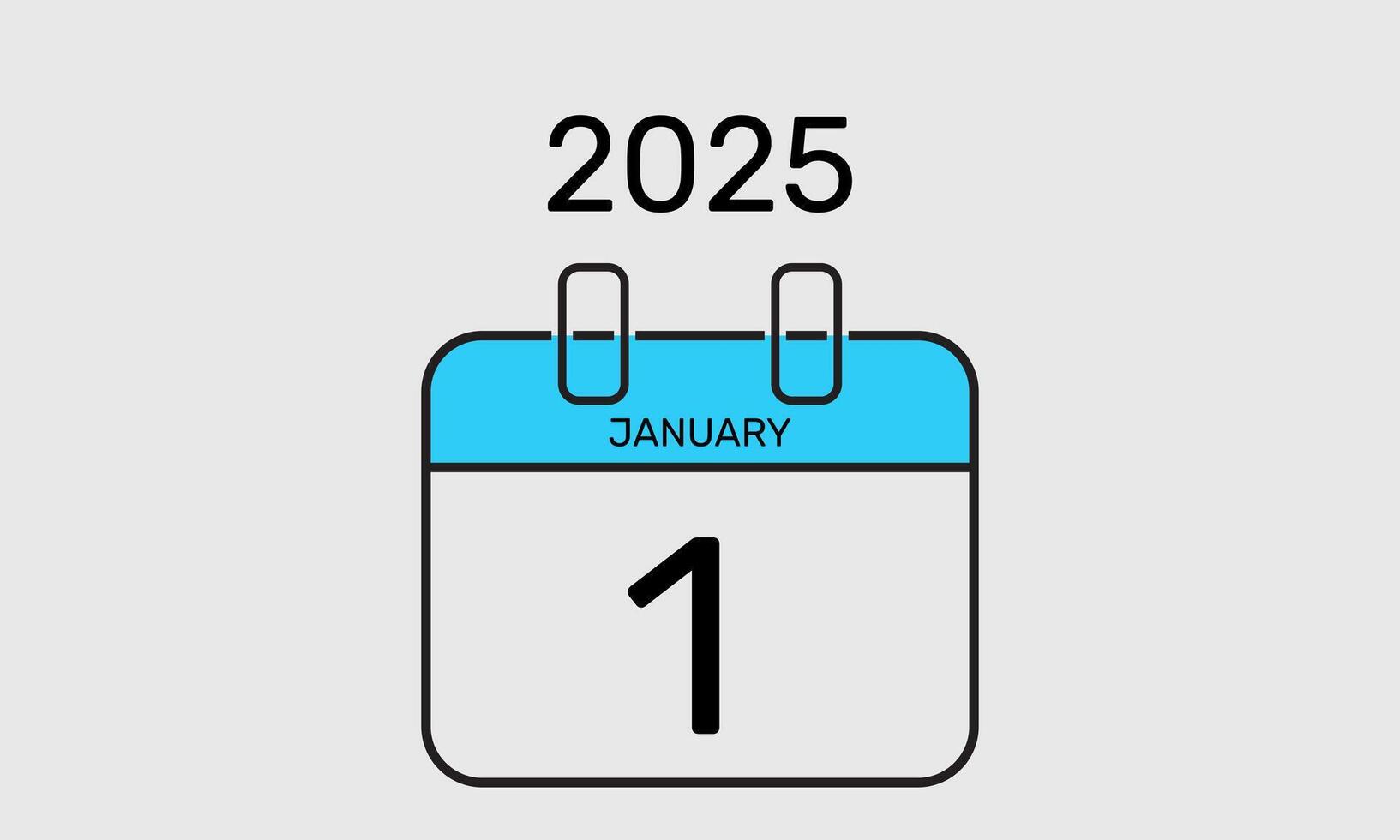 1 january Calendar icon concept design vector