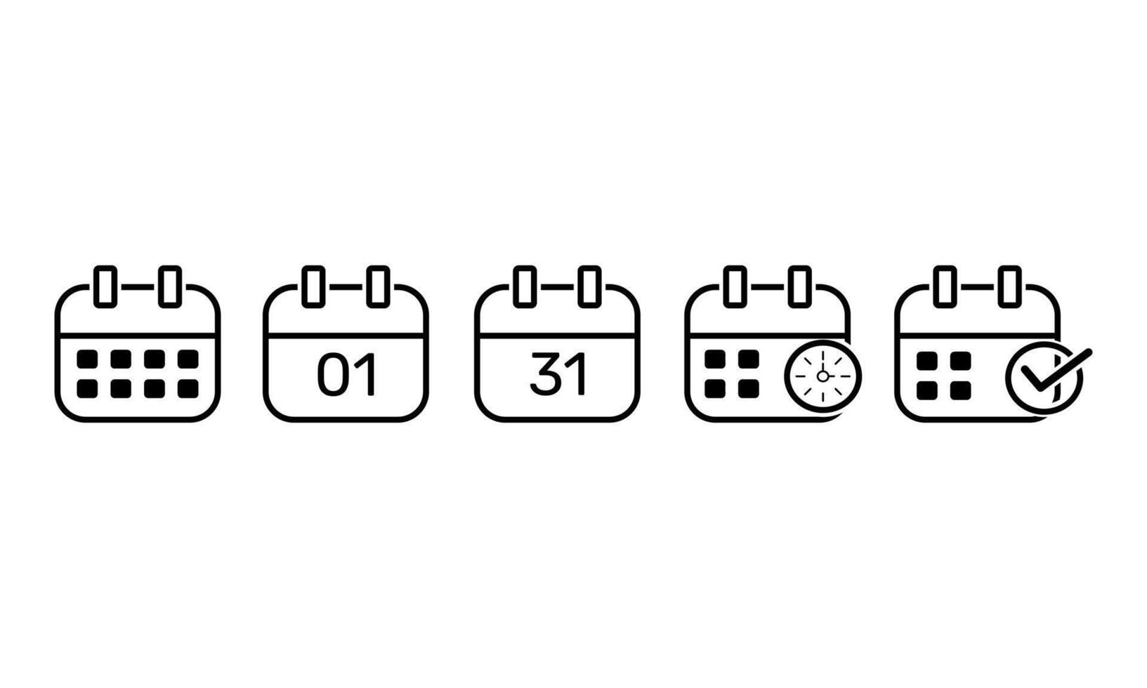 calendar icon set planner logo icon design vector