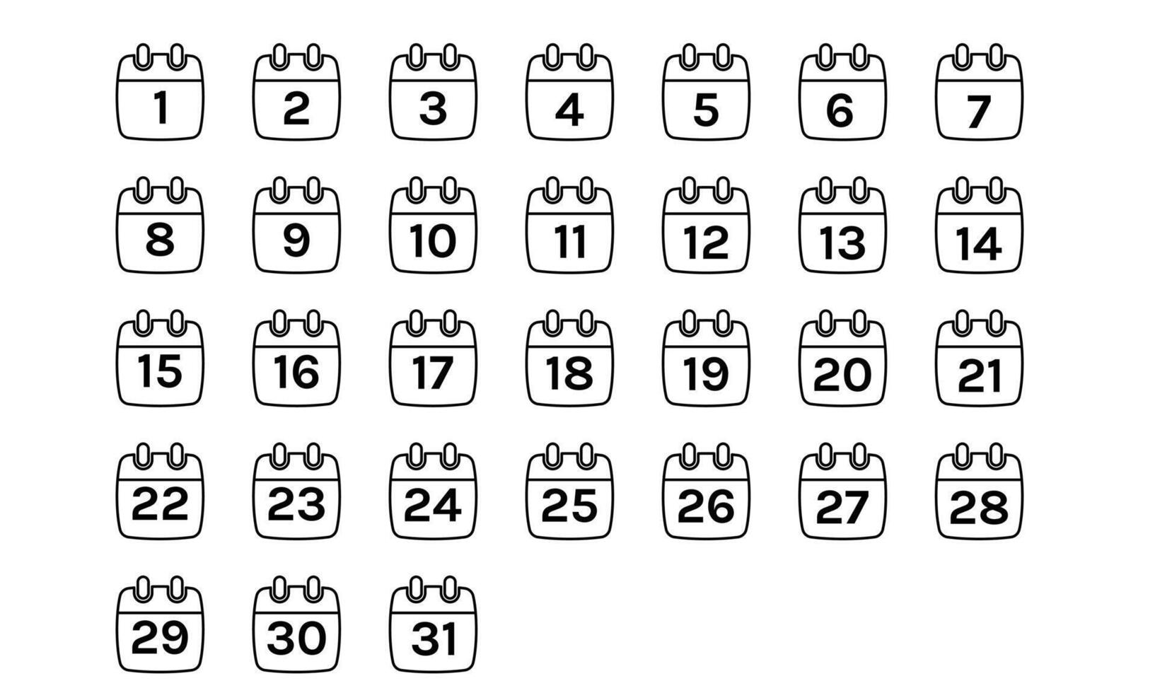 calendar icons set collection design on background vector