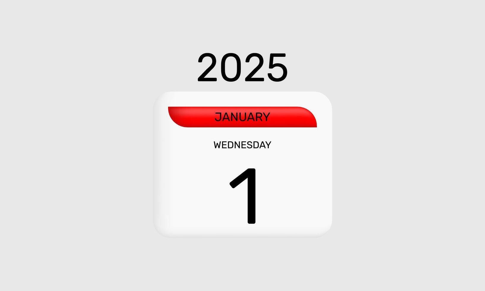 1 january Calendar icon concept design on background vector