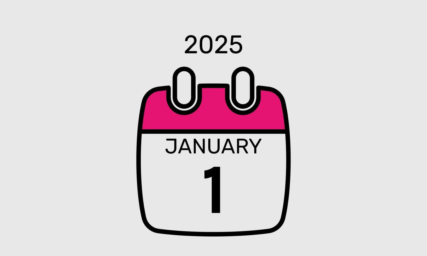 1 january Calendar flat icon design vector
