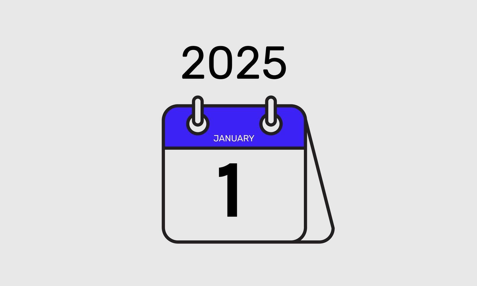 1 january Calendar icon design vector