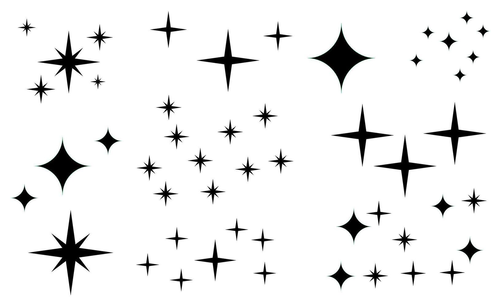 shine sparkle star icon set collection vector