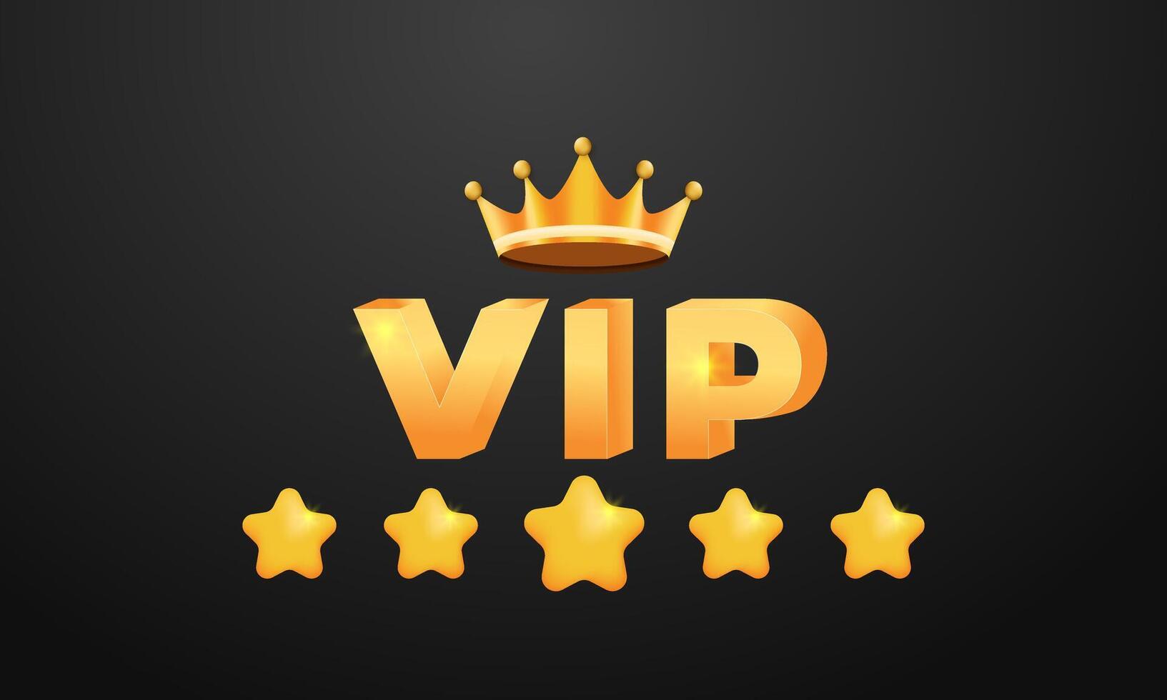 Vip with crown five star composition logo icon design vector