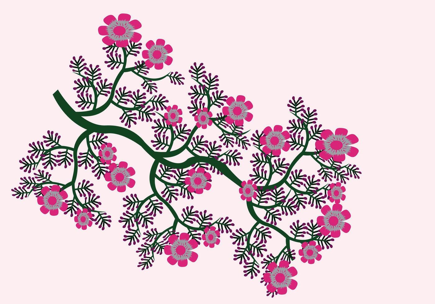 Flowers and plants collection, kids and adults flower coloring page illustration element vector