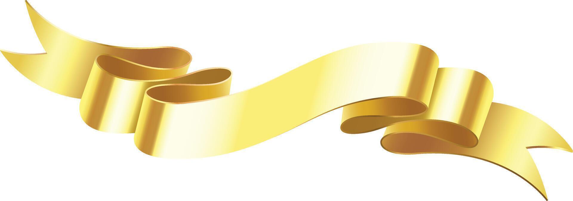 Wavy golden ribbon creating a stunning banner, enhancing festive occasions and celebrations with an elegant touch of luxury, perfect for adding charm to any event vector