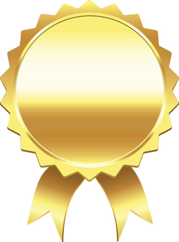 Golden seal featuring a ribbon, symbolizing achievement, quality, and premium status, ideal for enhancing marketing and branding materials with a touch of excellence vector