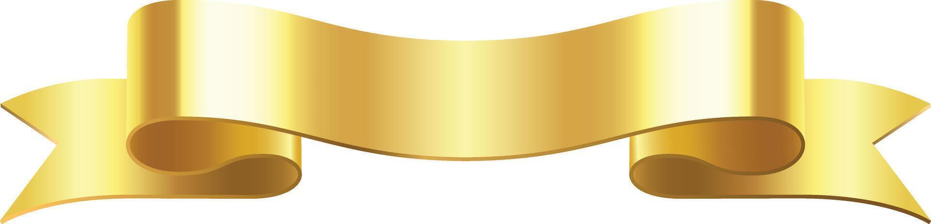 Shiny golden ribbon banner waving freely, representing success, achievement, and celebration, perfect for adding a touch of elegance and prestige to designs vector