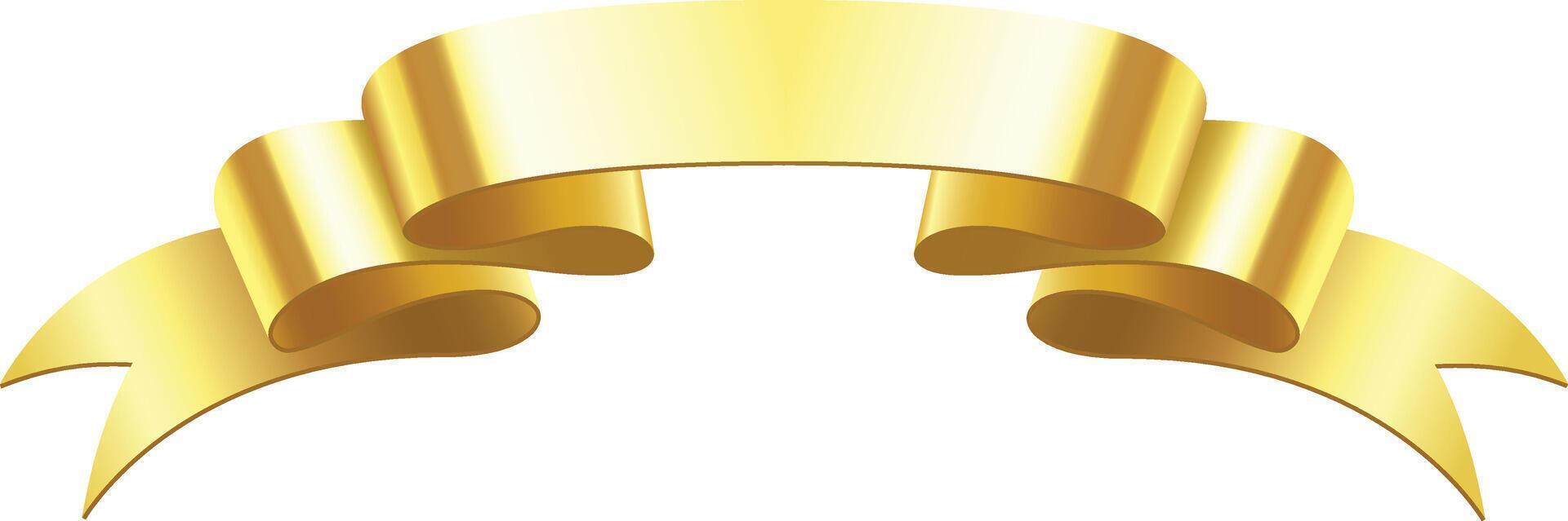 Golden ribbon banner waving with elegance, creating a sophisticated and celebratory atmosphere, perfect for adding a touch of luxury to designs vector
