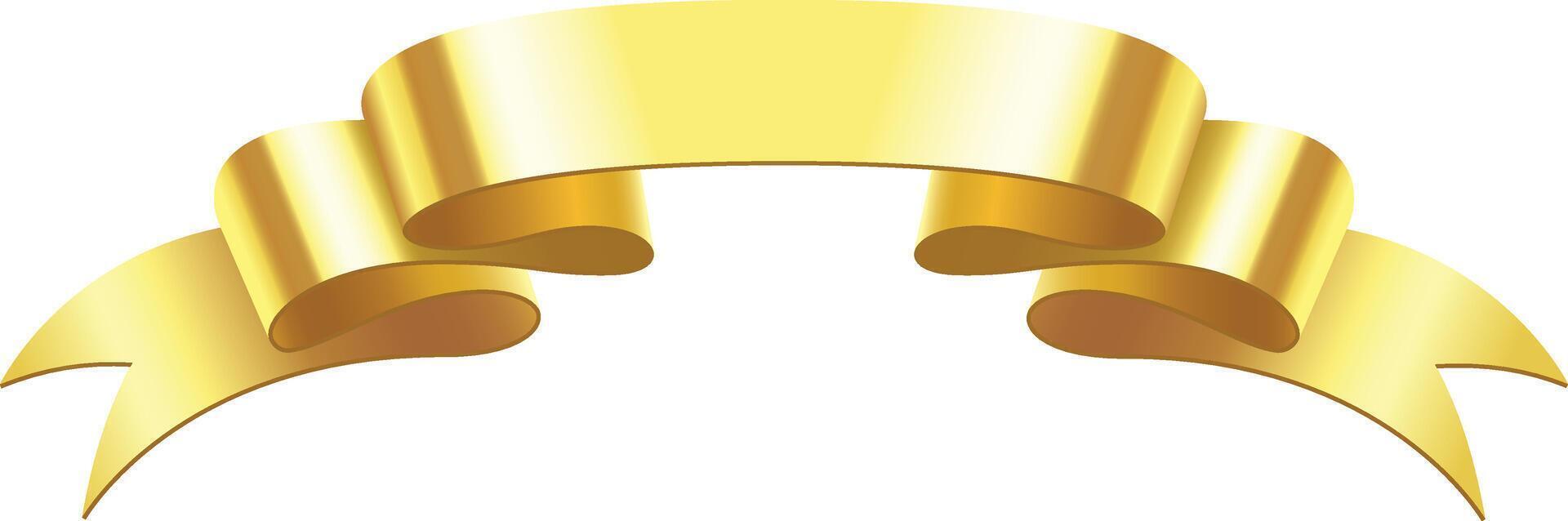 Golden ribbon banner waving with elegance, creating a sophisticated and celebratory design element, perfect for adding a touch of luxury to various projects vector