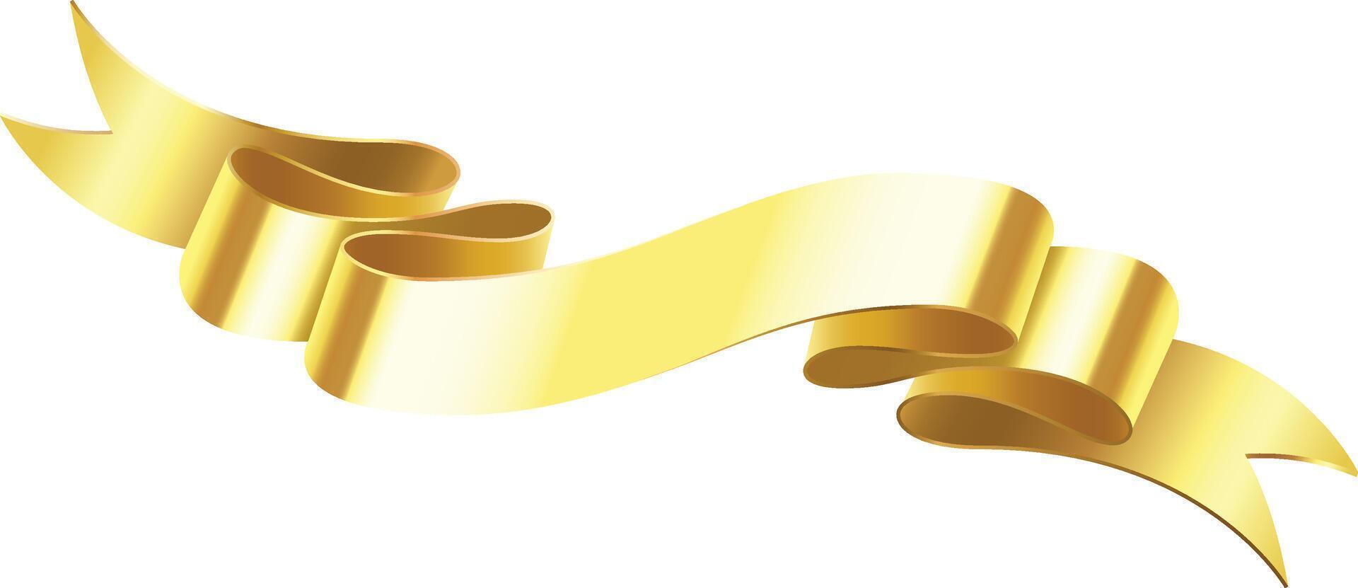 Golden ribbon waving with elegance and sophistication, creating a sense of luxury and celebration, perfect for adding a touch of glamour to any design vector