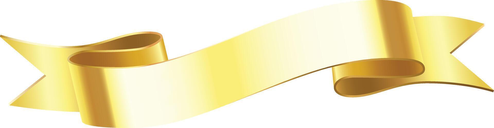 Golden waving ribbon flowing freely in the wind, perfect for celebrations, awards, or any special occasion requiring a touch of elegance and sophistication vector